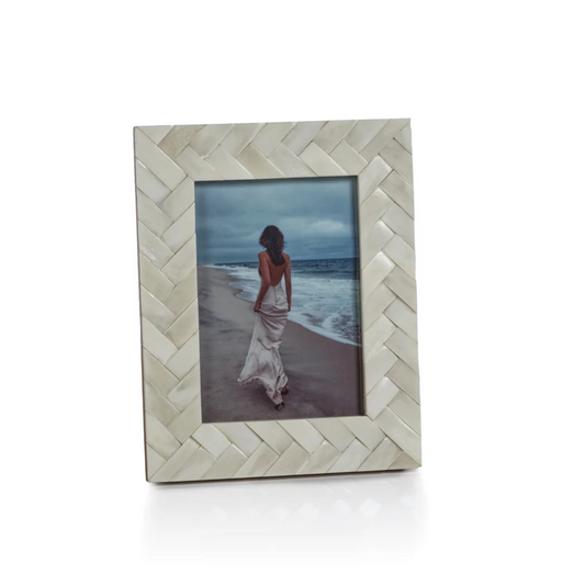 Cadre photo en os tressé