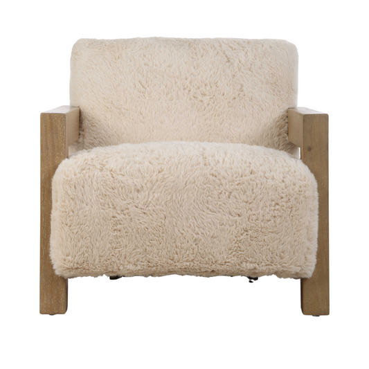 Fauteuil d'appoint en fausse peau de mouton