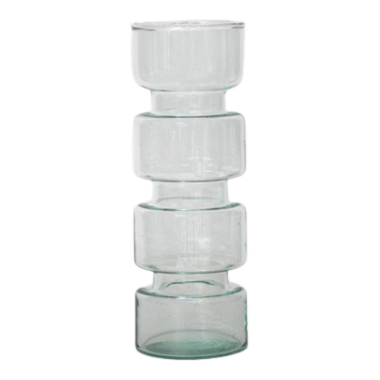 Vase en verre recyclé transparent