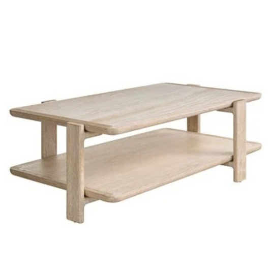 Table basse en bois et pierre