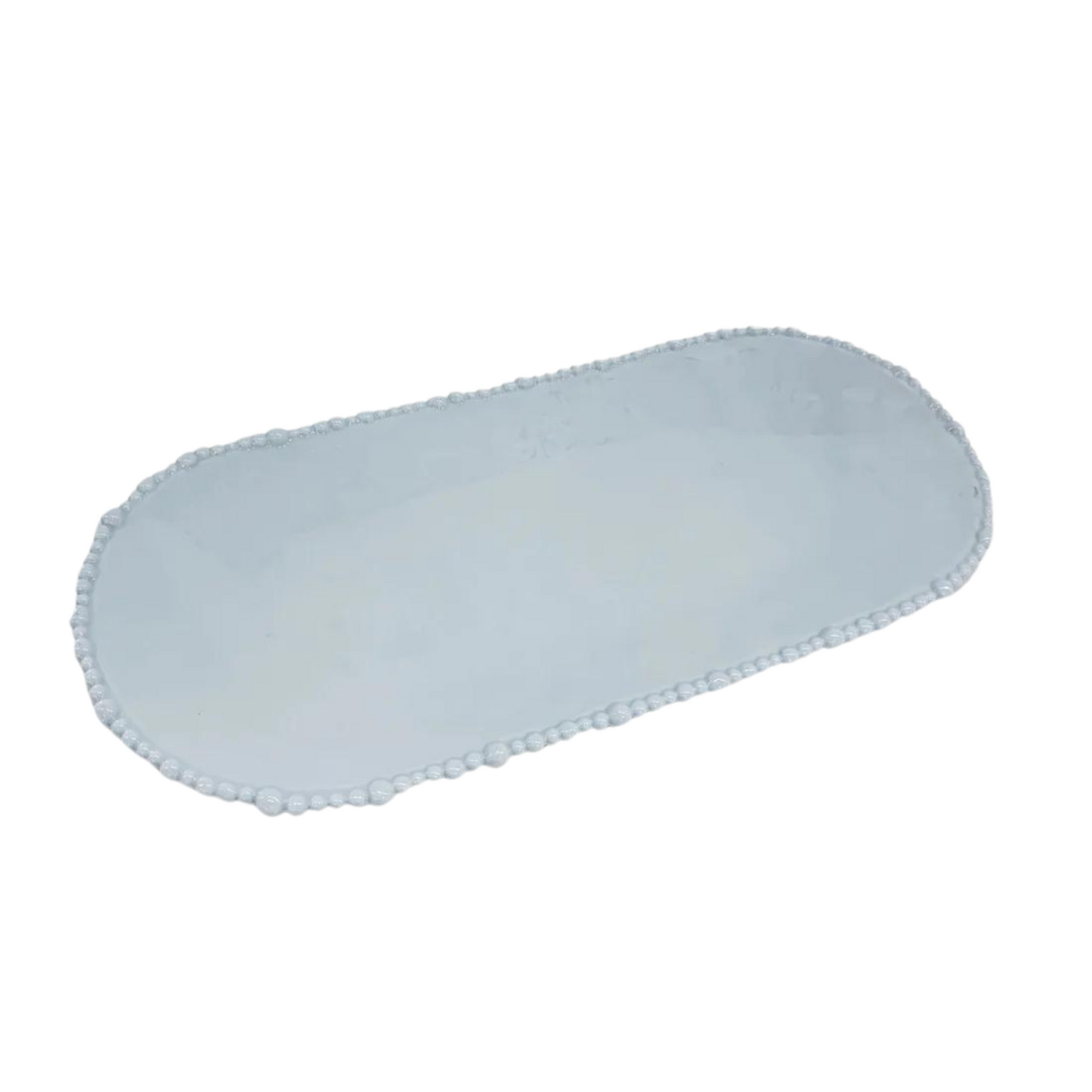 Plateau ovale en mélamine à bord perlé