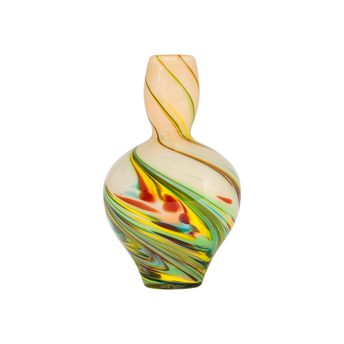 Bouteille en verre tourbillonnante