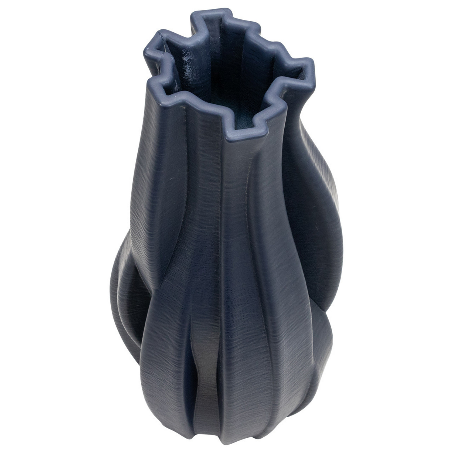 Vase en porcelaine ondulé et côtelé