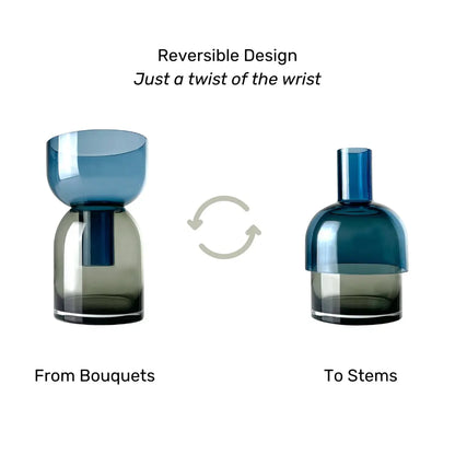 Vase en verre à rabat