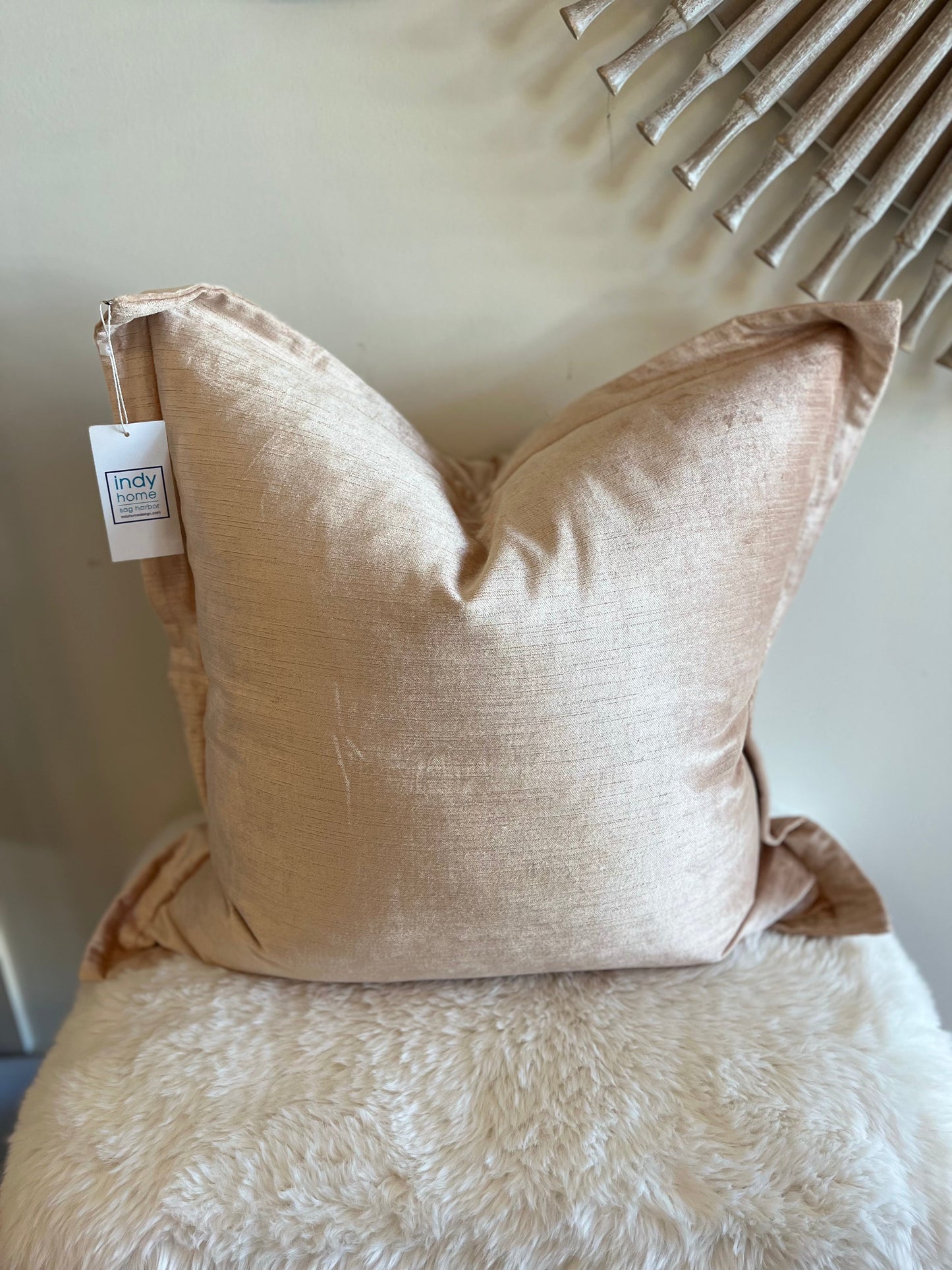 Oreiller en velours lapis