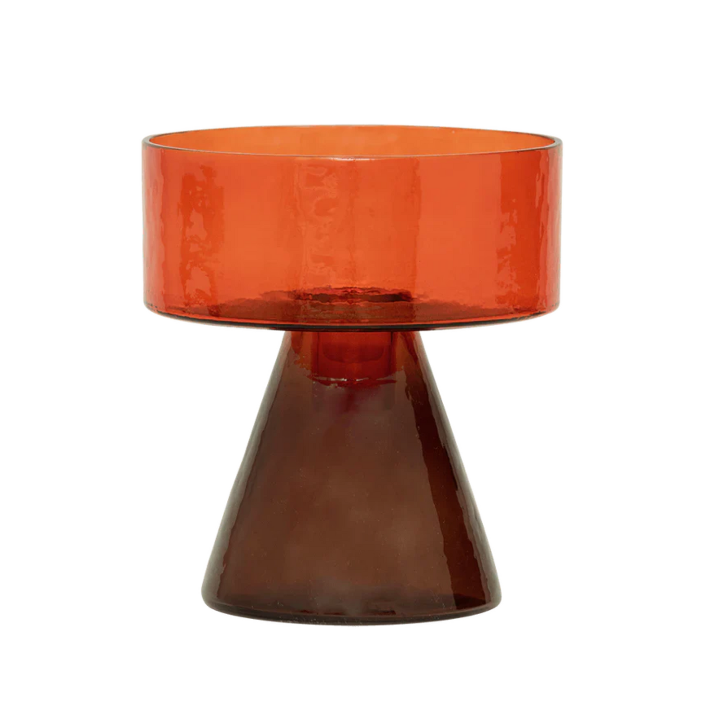 Bougeoir rond en verre recyclé