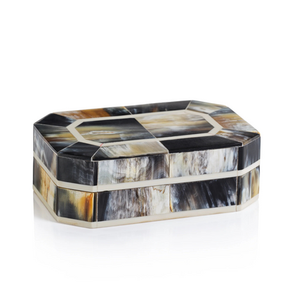 Coffret en corne noire et résine