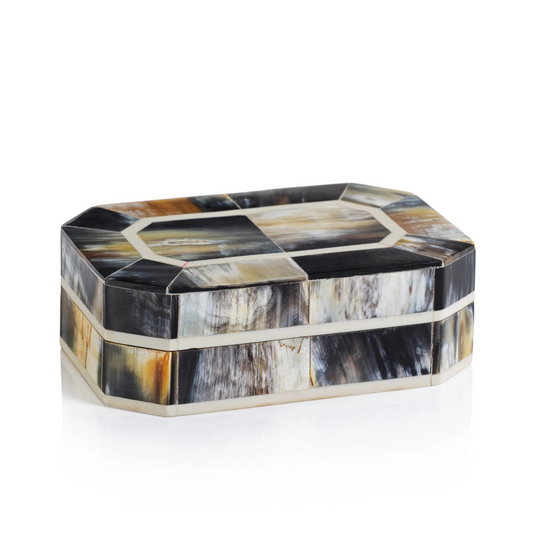 Coffret en corne noire et résine