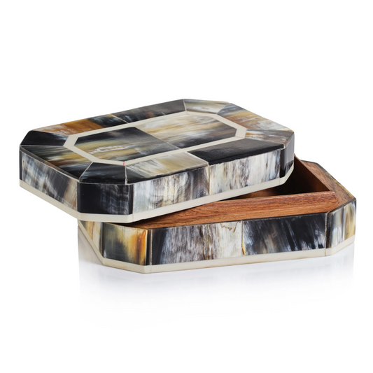 Coffret en corne noire et résine