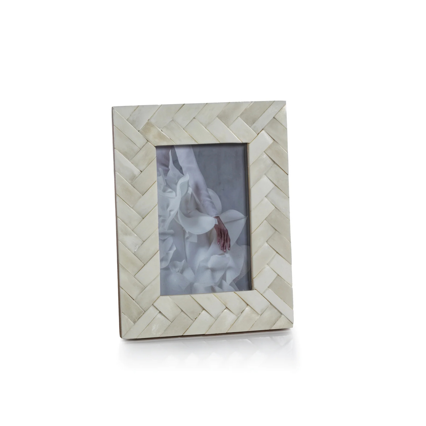 Cadre photo en os tressé