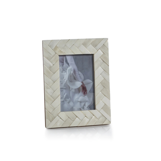 Cadre photo en os tressé