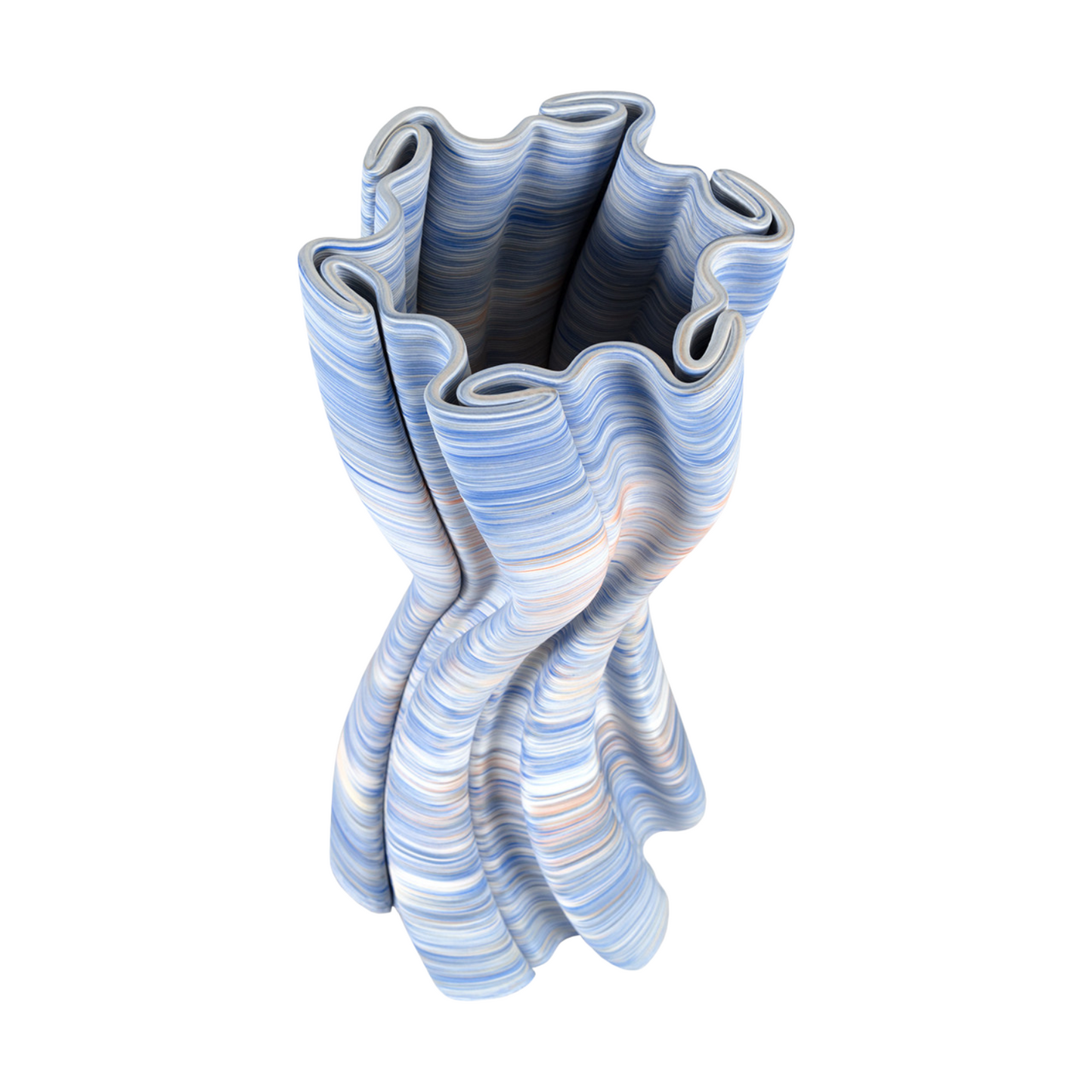 Vase en porcelaine ondulé