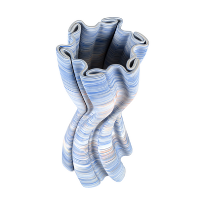 Vase en porcelaine ondulé