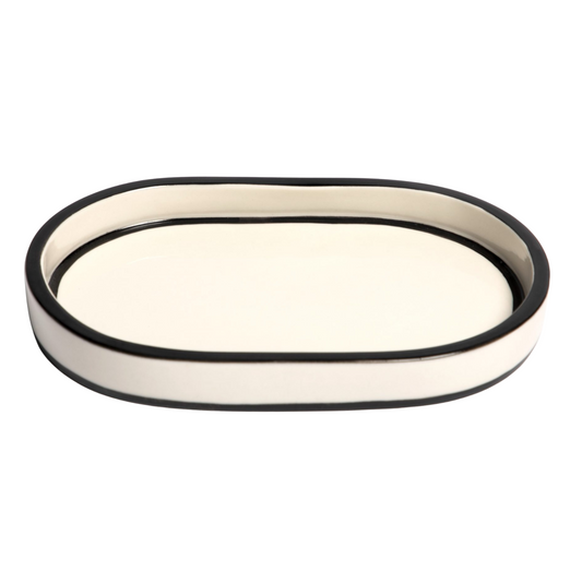 Plateaux de service ovales en porcelaine