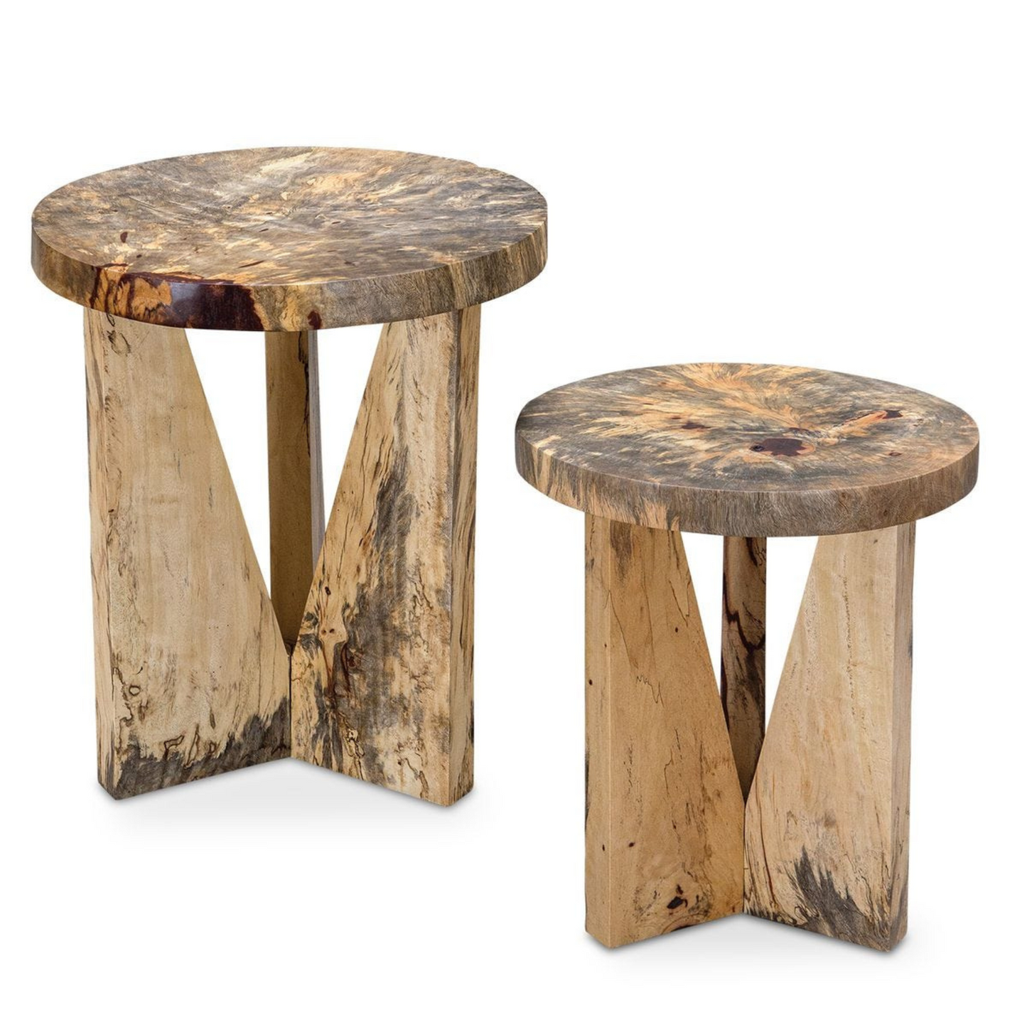 Tables gigognes en bois de tamarin (lot de 2)