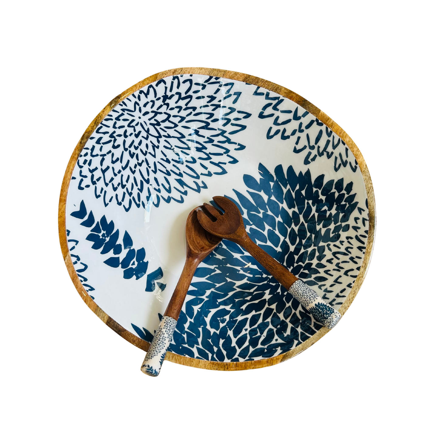 Ensemble de grands bols et couverts incurvés en mangue Indy Home