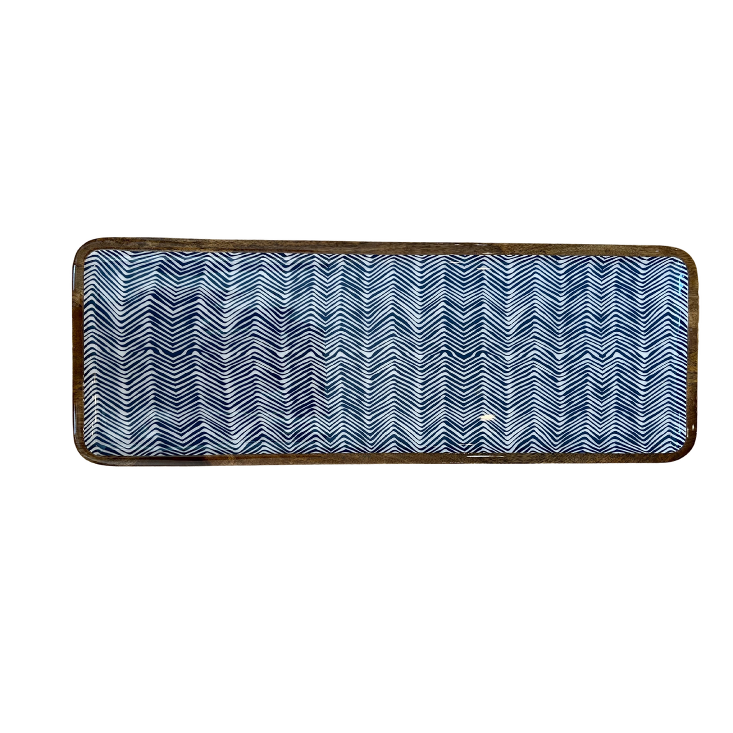 Plateau XL en mangue et émail Indy Home