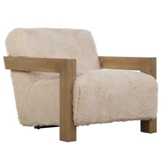 Fauteuil d'appoint en fausse peau de mouton