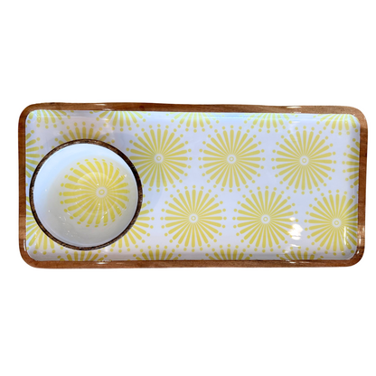 Ensemble bol/plateau en émail