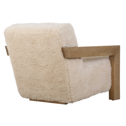 Fauteuil d'appoint en fausse peau de mouton