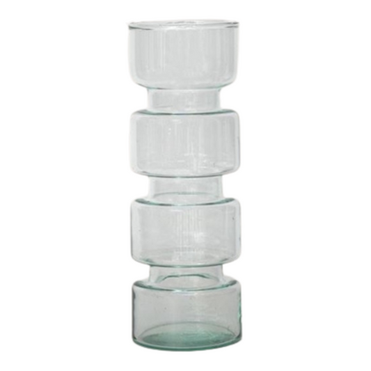 Vase en verre recyclé transparent