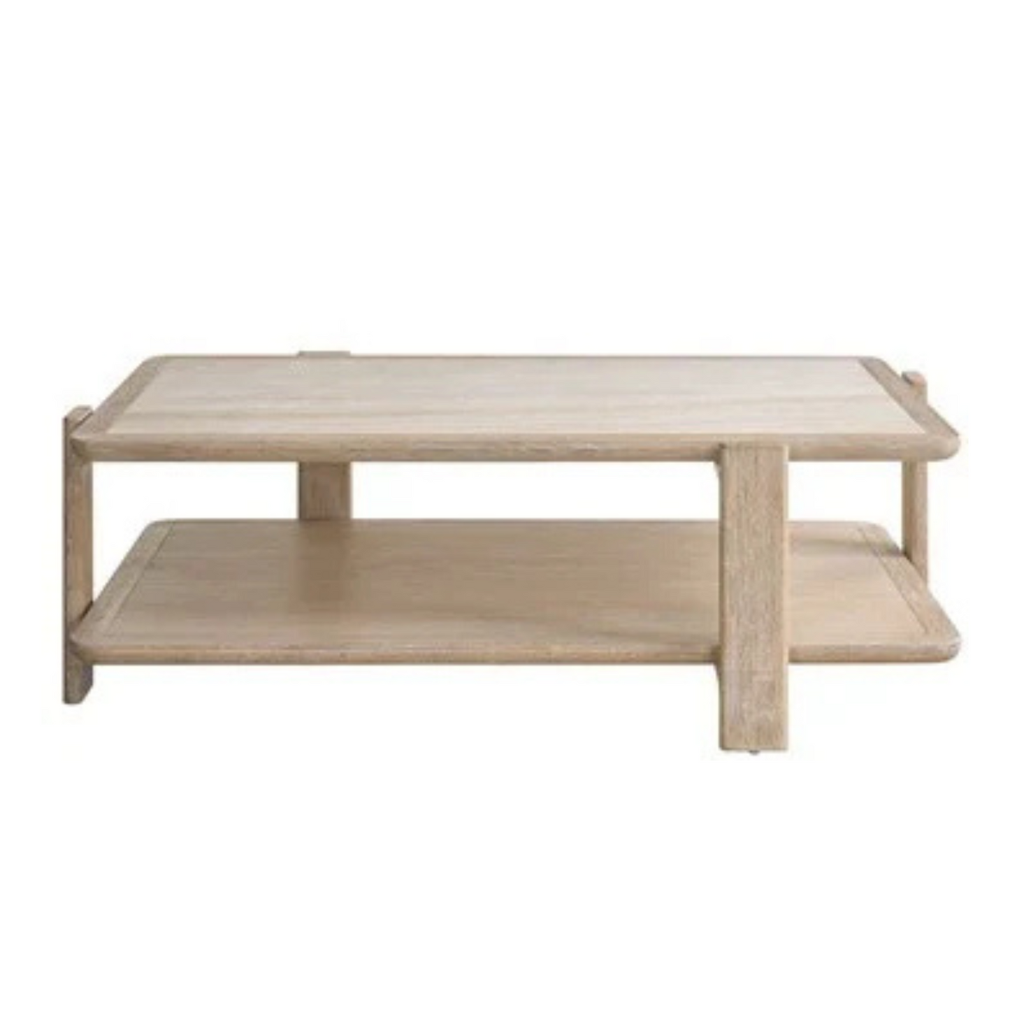 Table basse en bois et pierre
