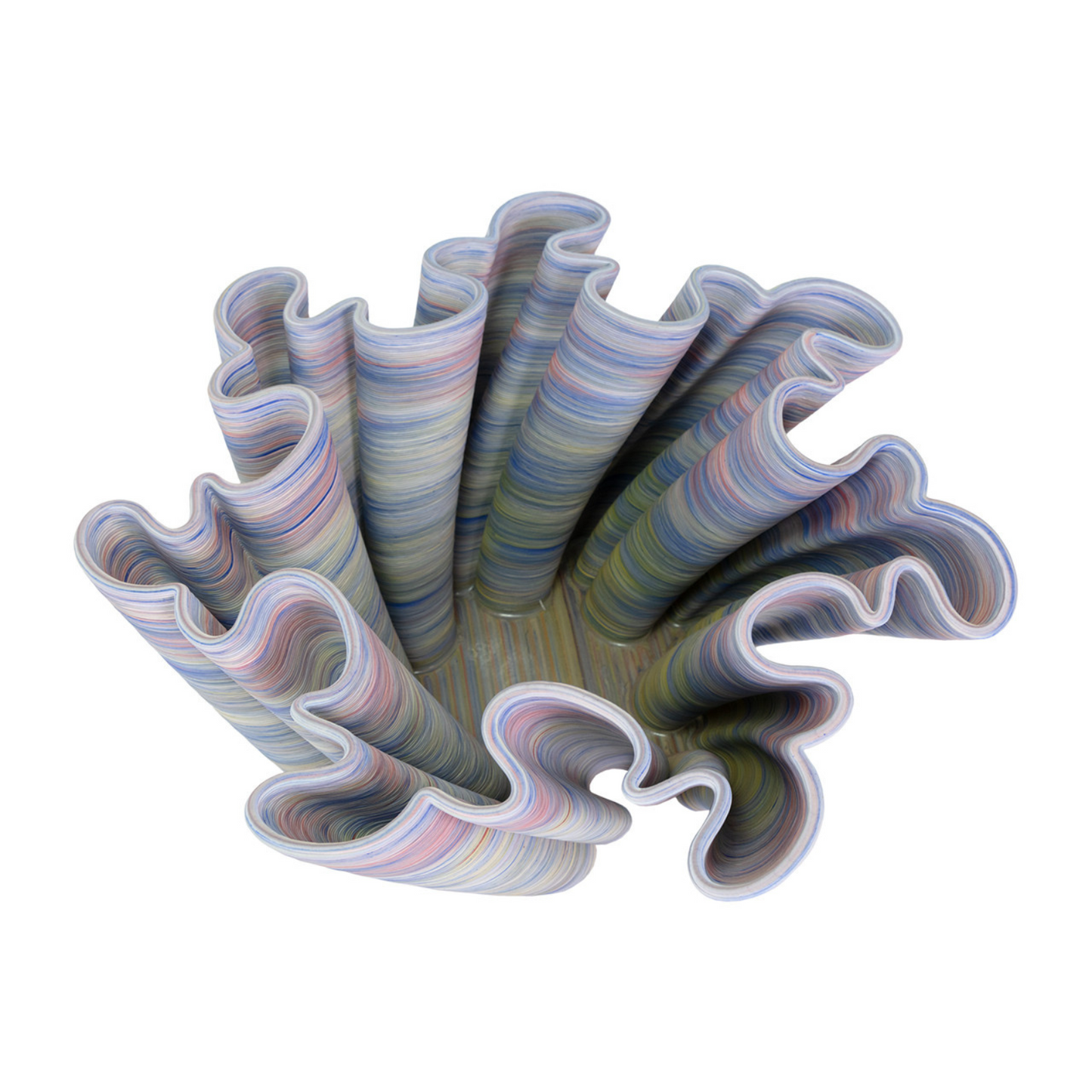 Vase en porcelaine ondulé