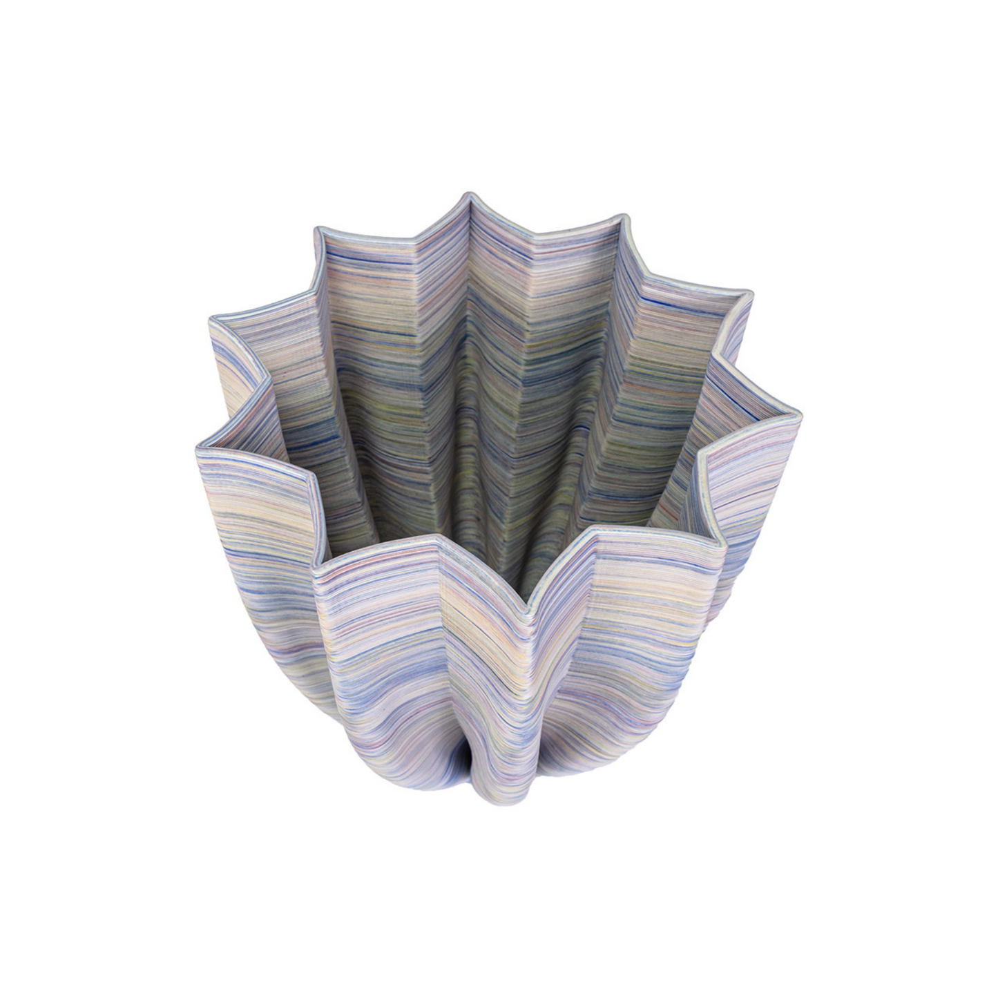 Vase en porcelaine ondulé