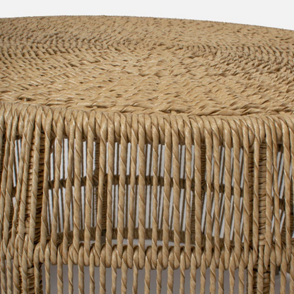 Table basse d'extérieur en faux osier