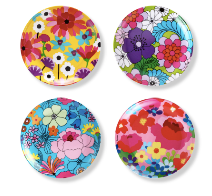 Assiettes à salade à motifs colorés (lot de 4)