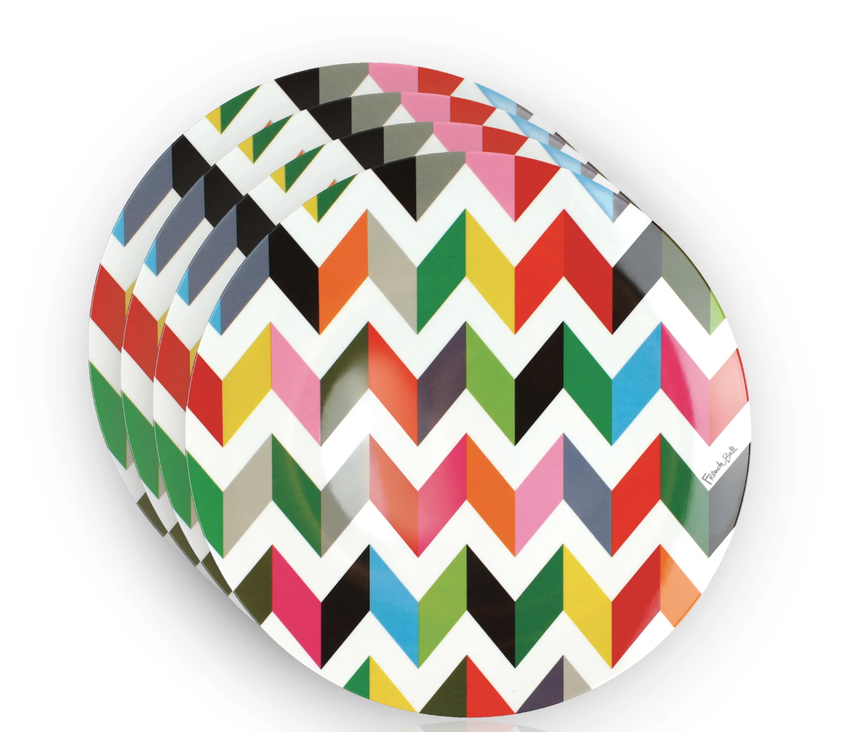 Assiettes à salade à motifs colorés (lot de 4)