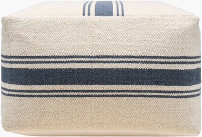 Pouf tissé en laine et coton