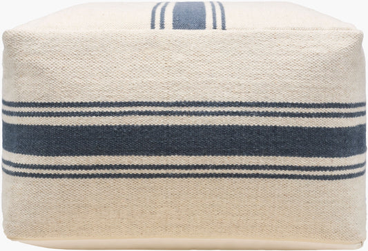 Pouf tissé en laine et coton